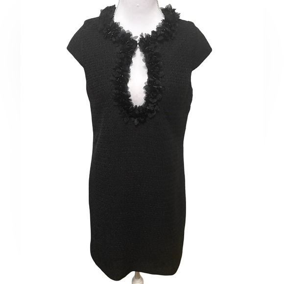 Endless Rose Dresses & Skirts - Endless Rose Black Floral Tulle Tweed Sheath Dress